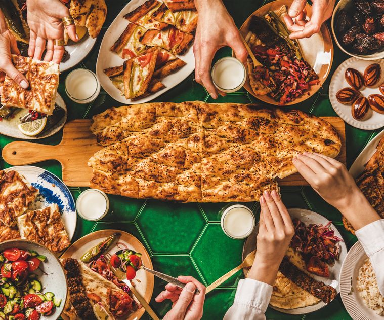A shared Turkish feast of pide and meze — Kackar Tour DMC